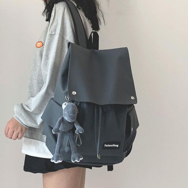 

backpack couple tooling style backpacks japanese casual travel large capacity bags solid color trend water repellent oxford