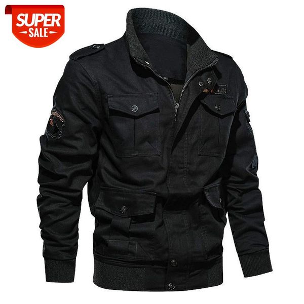 

Military Tactical Jacket Men 2019 Cotton Army Embroidery Casual Air Force Flight Jackets hombre Plus Size 6XL Bomber Jacket Coat #4b5L, Black;brown