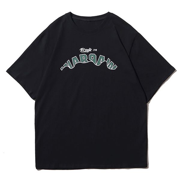 

unofficial 2021 new printed lettered for men's summer wear haraguko hip hop crew neck t-shirt fashion short sleeve clothing export hpu1, White;black