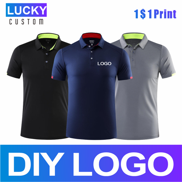

quick-drying embroidery sports shirt custom design company brand logo/print breathable lapel sleeve classic, White;black