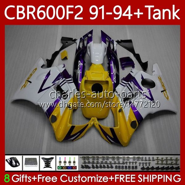 Bodywork + Tanque Lustroso Amarelo para Honda CBR 600 F2 CC 91-94 Corpo 63NO.20 CBR 600F2 CBR600 FS CBR600F2 91 92 93 94 CBR600-F2 600cc CBR600FS 1991 1992 1993 1994