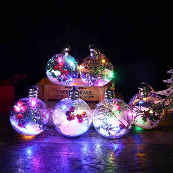 

transparent led light theme spherical bottle pendant creative diy party supplies christmas tree hanging ball