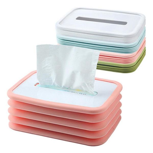 

tissue boxes & napkins innovative folding box silicone elastic lifting case deskpaper holder napkin storage decor car