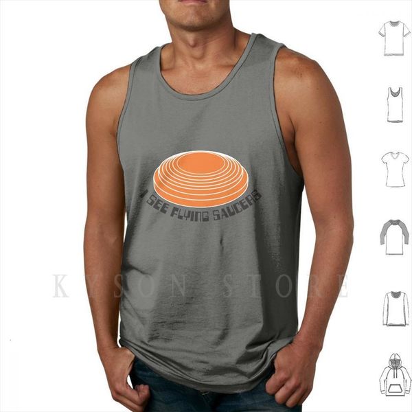 

i see flying saucers tank vest sleeveless trap skeet sporting clays clay target pigeon sun shooting 12, White;black
