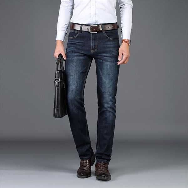 

sulee brand european american style women pant stretch jeans denim trousers slim straight deep blue gentleman, Black