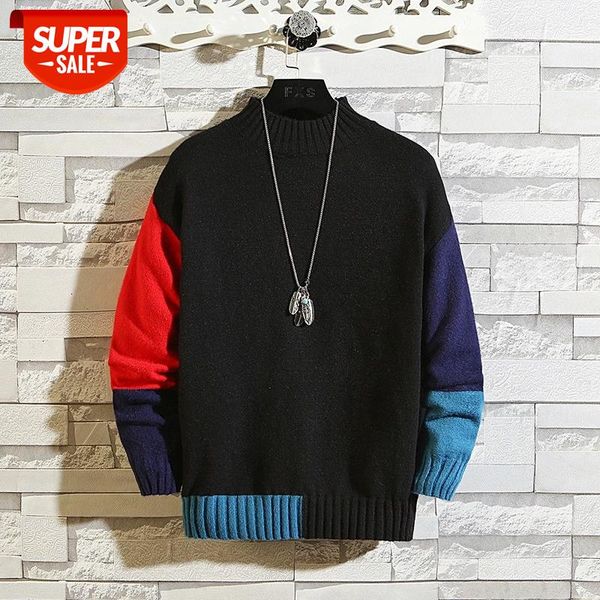 

men's sweaters autumn winter clothes 2020 pull oversize 5xl 6xl 7xl korea style casual standard pullovers #nh5o, White;black
