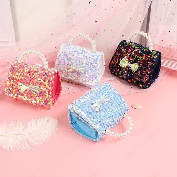 Mini borsette per ragazze in stile coreano Tote Cute Kids Princess Pearl Crossbody Bag Kawaii Coin Pouch Baby Girl Party Hand Bags Gift
