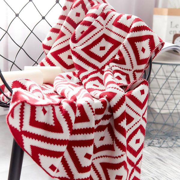 

blankets knitted blanket geometric decorative for sofa bed leisure shawl chunky knit throw