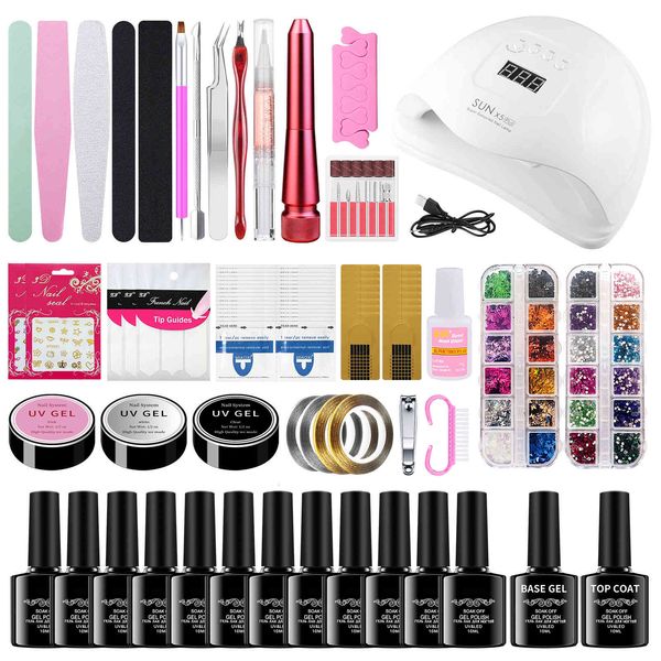 

nail enhancement tool set full nail polish beginner professional home novice ptherapy machine lamp