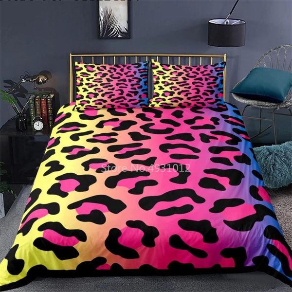 

bedding sets style set 3d leopard print 3pcs duvet cover single twin double full  king size colorful bedroom decor