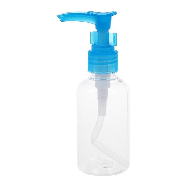

empty 75ml pump bottle dispenser for shampoo eau de toilette blue