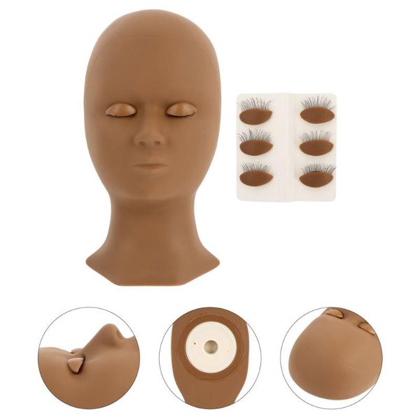 

false eyelashes 1pc mannequin head with 4 pairs eyelid eyelash extension practice