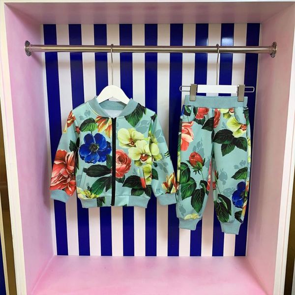 

clothing sets high-end custom-made children's for early autumn 2021 girls' two-piece suit, jacket + casual trousers, high-definit, White