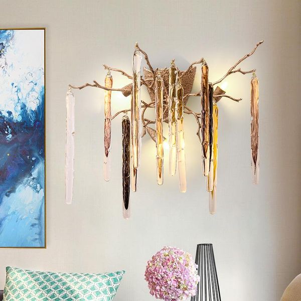 

wall lamp art fan all copper multicolour crystal living room light original vintage dining simple hallway northern europe