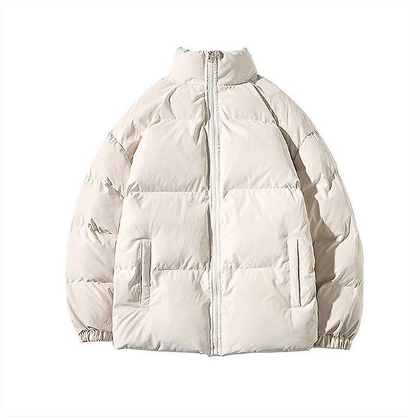 

men's down & parkas wenyujh warm streetwear cotton coats slim male jackets solid windproof padded coat mens clothing drop, Black
