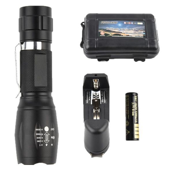 

led dual light source led focusing rechargeable outdoor light zoomable use 18650 battery