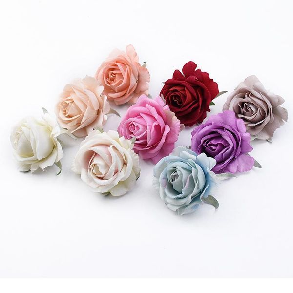 100pcs fiori decorativi da sposa ghirlande rose di seta testa fiori artificiali accessori da sposa all'ingrosso liquidazione Ho jllAWG