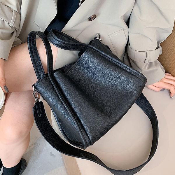 

evening bags casual soft pu leather crossbody shoulder for women small bucket bag tote female handbags travel shopper hand totes