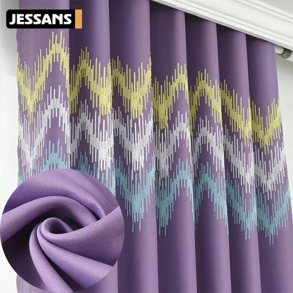 

curtain & drapes 2021 modern minimalist atmosphere embroidered curtains for living room bedroom study balcony blackout customization