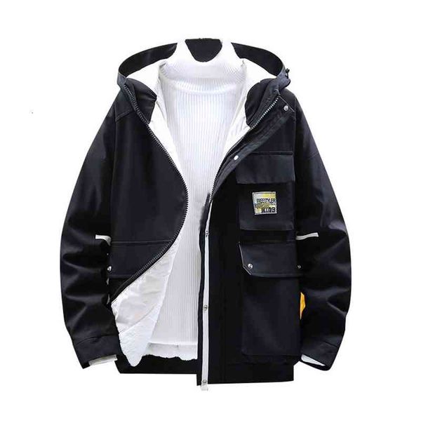 

Men's Down & Parkas Style For Men In Autumn And Winter Fashion Hat Leisure Tooling Coat winter jacket men erkek mont 71lr# OMIO, Black