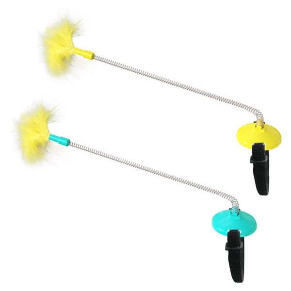 

cat toys interactive toy indoor with suction cup spring tumbler feather soft