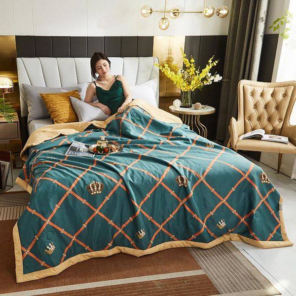 

comforters & sets bedding summer washable air conditioner by quilt cartoon print blanket nap thin home soft