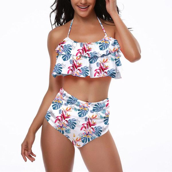 

women's swimwear mother and daughter print two piece swimsuit matching clothing bikini push up set beach vacation, White;black