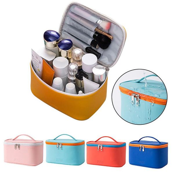 

cosmetic bags & cases 1pc portable women's bag make up organizer zipper travel handbag pu toiletries storage case