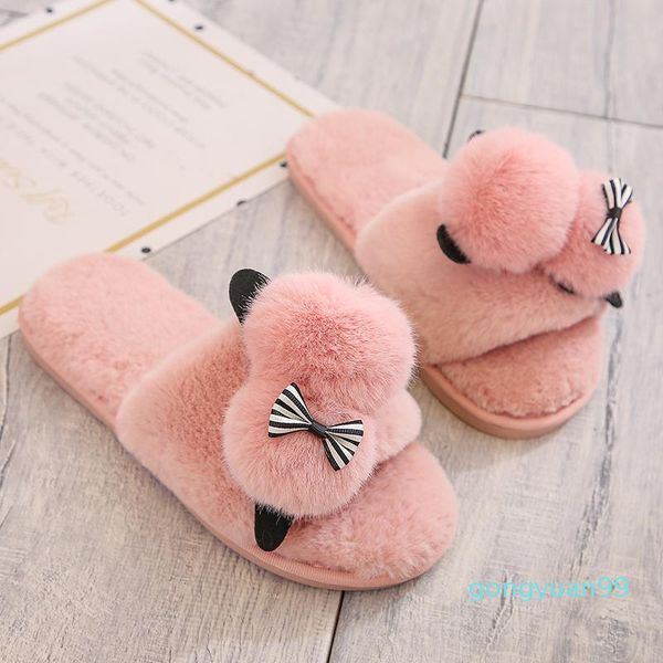 

slippers fashion lovely women slipper indoor flip flop cute home floor soft female shoes girls winter spring warm, Black
