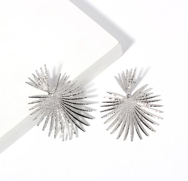 

exaggerated geometric sun studs ear clip attractive dangles women, Silver