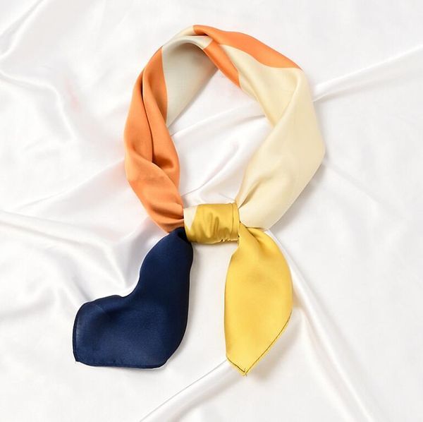 

scarves yishine patchwork kerchief small square silk scarf women versatile neckerchief work business decoration luxury, Blue;gray