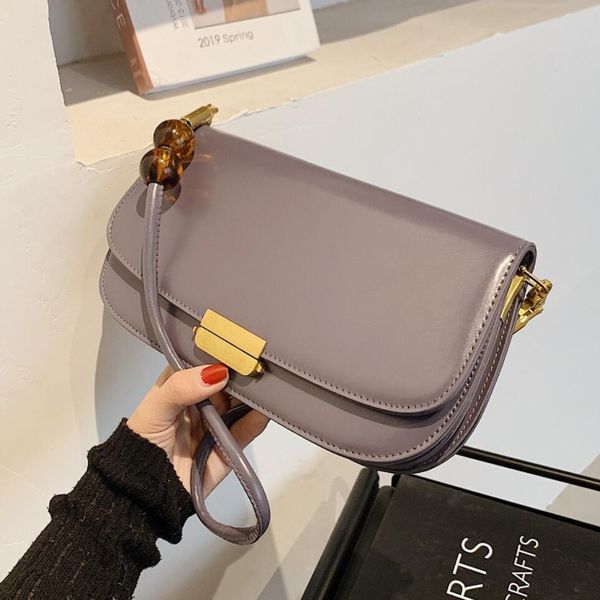 

solid color square armpit bag 2021 fashion new high-quality pu leather women's designer handbag vintage shoulder messenger bag c0227