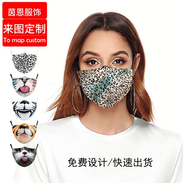 

high-quality masks export 3d animal mouth digital printing protective male and female mask