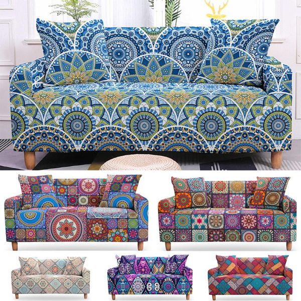 

chair covers 1-4 seaters mandala sofa soft elastic couch slipcovers protector cover sectional slipcover