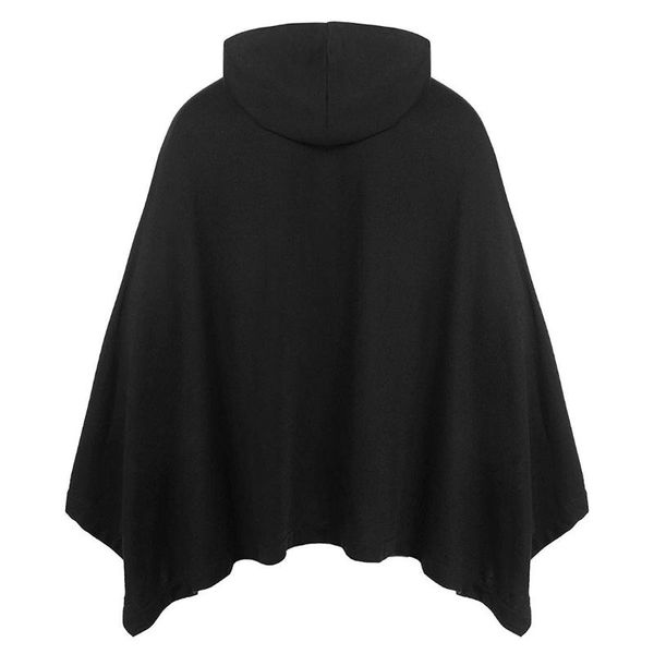 

men's hoodies & sweatshirts 2021 fashion men cloak solid color loose hooded cape streetwear casual chic pockets 5xl, Black