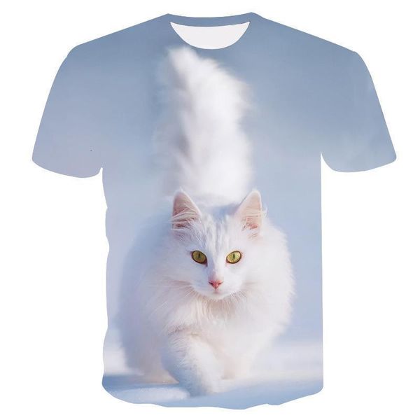 

night cat lady t-shirt women's short sleeves 3d harajuku tees plus size animal t-shirt t shirt women s-5xl 2021 summer, White