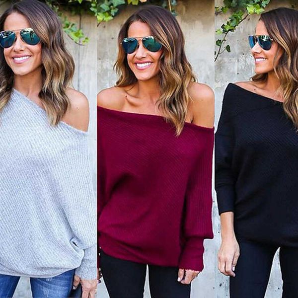 

off winter shoulder bat sleeve threaded t-shirt women's wear, White