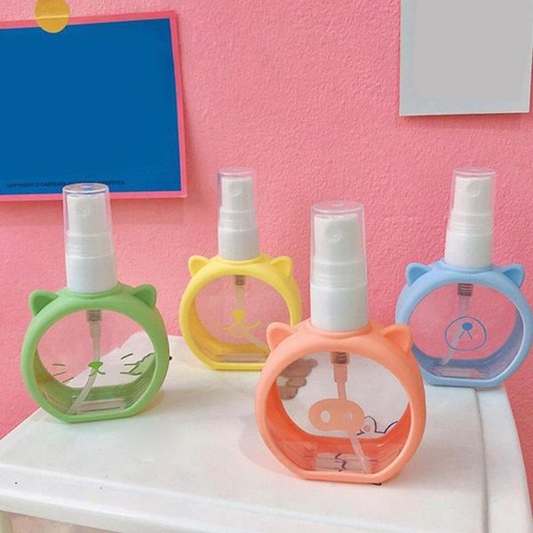 

storage bottles & jars 55ml cartoon cat small spray bottle travel portable refillable liquid alcohol lovely girl cosmetic container