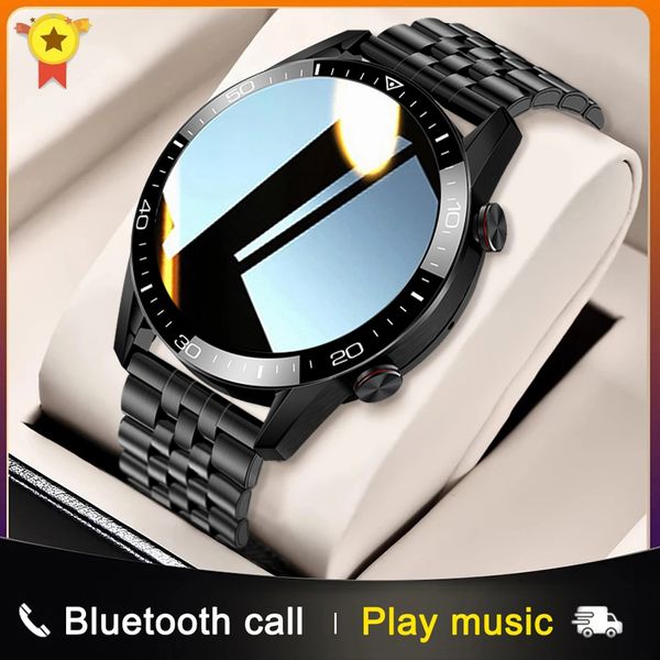 

2021 new fashion smartwatch bluetooth call sport mens watch heart rate monitoring music control luxury smart watch for men+giftg, Slivery;brown