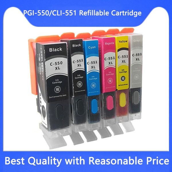 

ink cartridges pgi-550 cli-551 refillable cartridge for canon pixma mg5450 mg5550 mg5650 mg6350 mg6450 mg6650 mg7150 mg7550 ip7250 printer
