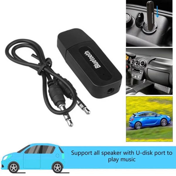 3.5mm Jack USB Bluetooth Aux Kablosuz Araç Ses Alıcı A2DP Akıllı Cep Telefonu Araç Bluetooth Alıcı Kiti için Müzik Alıcı Adaptörü