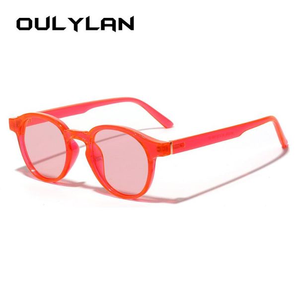 

sunglasses oulylan classic round women candy color sun glasses shades uv400 male female hip hop small frame blue black, White;black