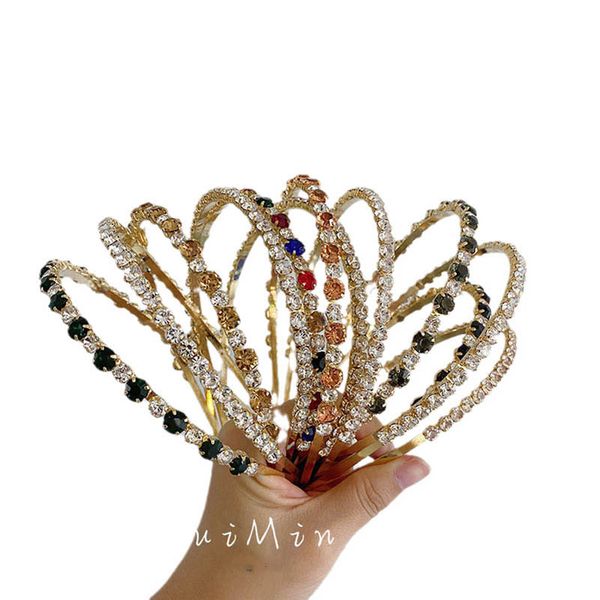 

girls hair accessories sticks teenage kids headbands for childrens diamond pearl hollow rhinestone head bands accessory b8851, Slivery;white