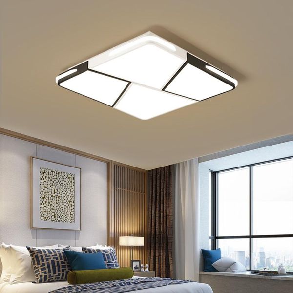 

ceiling lights modern square black bedroom light 110v 220v 48w lighting led a lamp sealing bed room luster