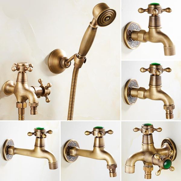 

antique brass ceramic handle washing machine faucet /garden water tap / and mop pool faucet / laundry sink taps