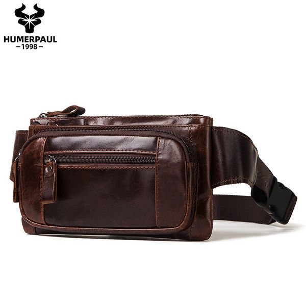 

new men's waist bag leather multifunctional chest messenger bag