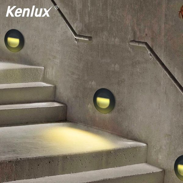 

indoor outdoor led stair light step lights 3w round cob 85*85mm ac85-265v outdoor & indoor waterproof fashion recessed wall lamp
