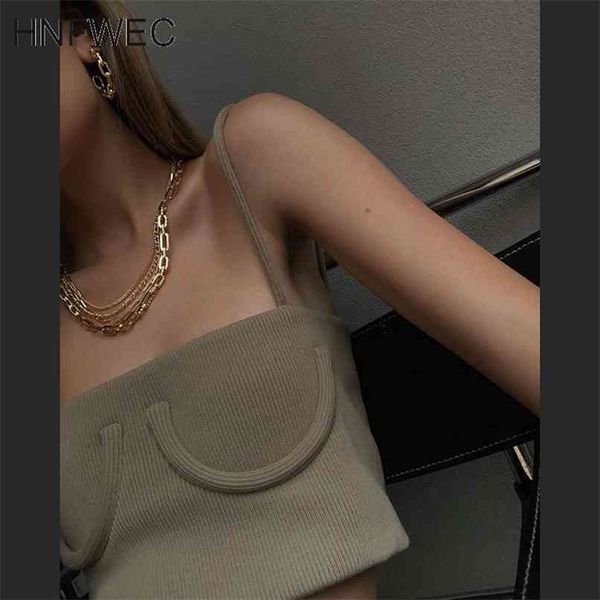 

summer fashion women's trend ribbed suspender vest k617 210705, White