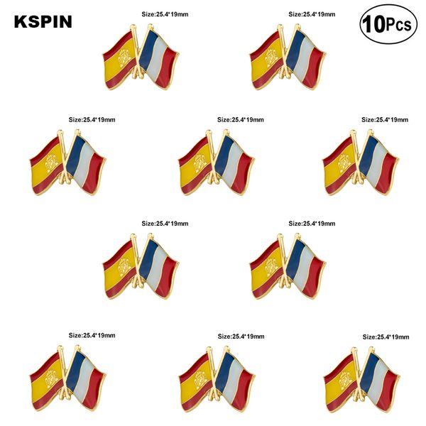 

spain france lapel pin flag badge brooch pins badges 10pcs a lot, Gray