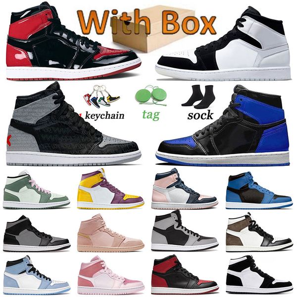 

big size us 12 jumpman 1 basketball shoes designer woman banned 1s sneakersbred patent royal blue grey camo diamond shorts men trainers rebe, White;red